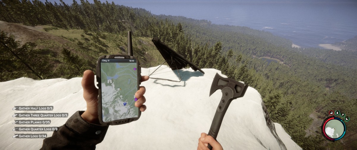 The Hang Glider is just sitting on the edge of a cliff, ready to be used.